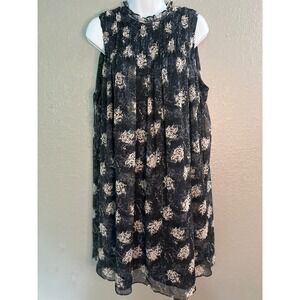 Joie Black and White Floral Midi Dress